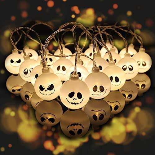 AOTIBO Nightmare Christmas String Lights Outdoor Christmas Decorations Battery Operated Xmas Lights with Remote