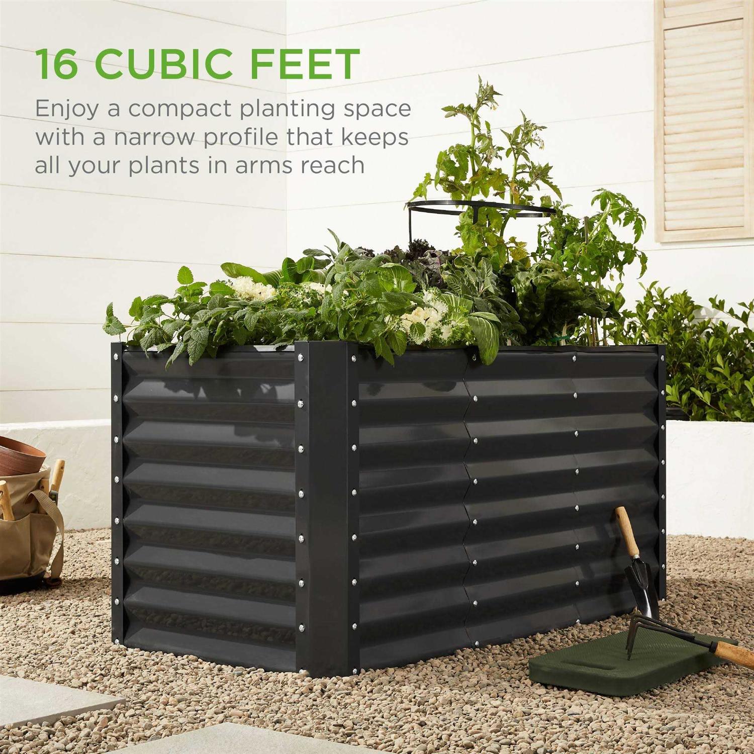 Best Choice Products 8x4x2ft Outdoor Metal Raised Garden Bed
