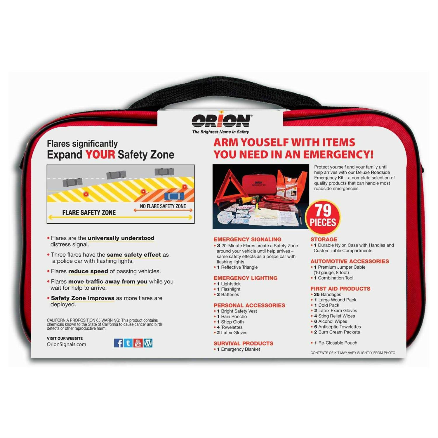 Orion Safety Deluxe Roadside Emergency Kit 8901