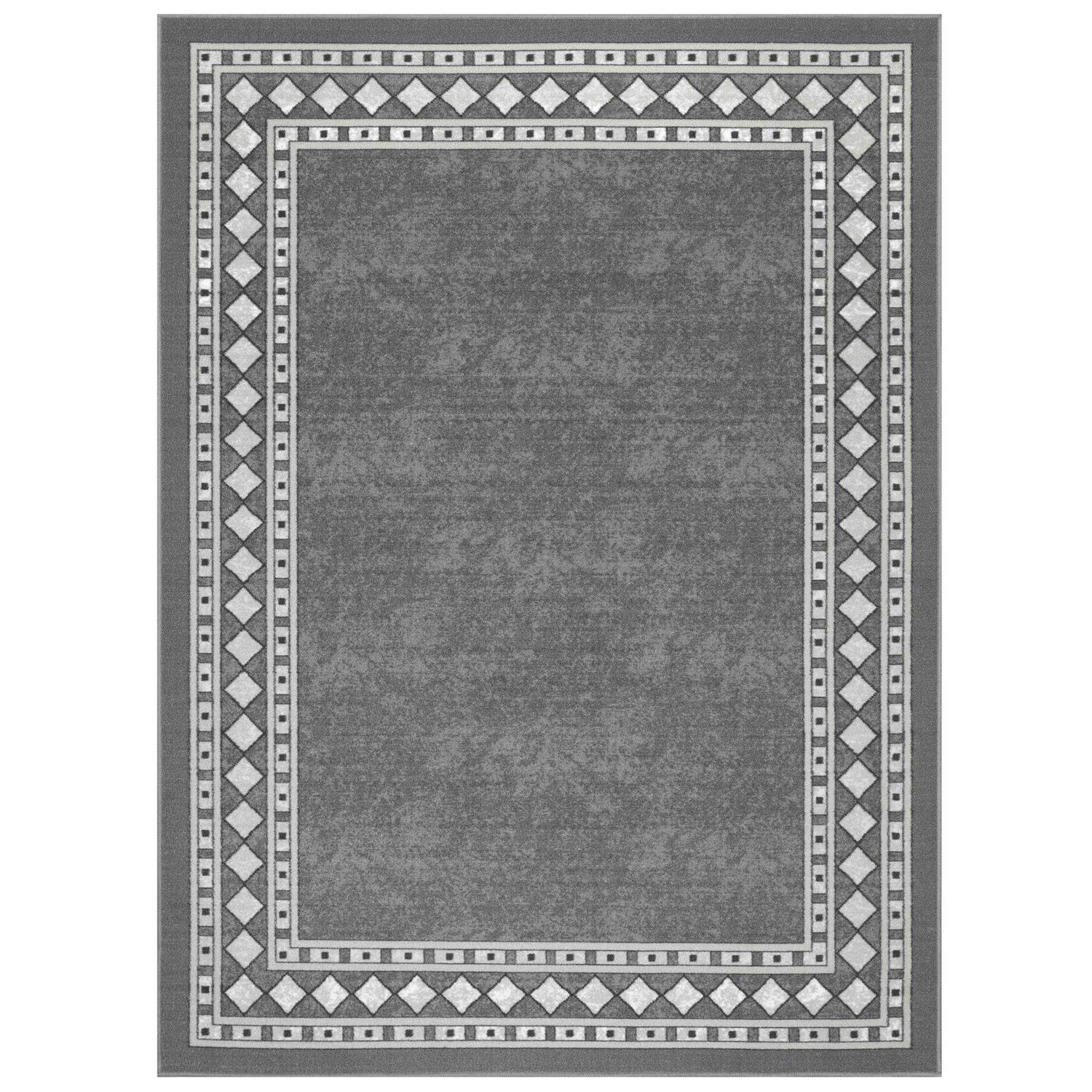 Antep Rugs Alfombras Modern Bordered Non-Skid Low Profile Pile Rubber Backing Area Rugs