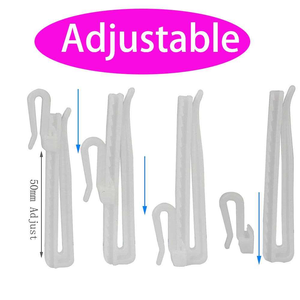30 pcs Adjustable Curtain Hooks for Drapes Depth Pinch Pleat Locking Curtain Tap