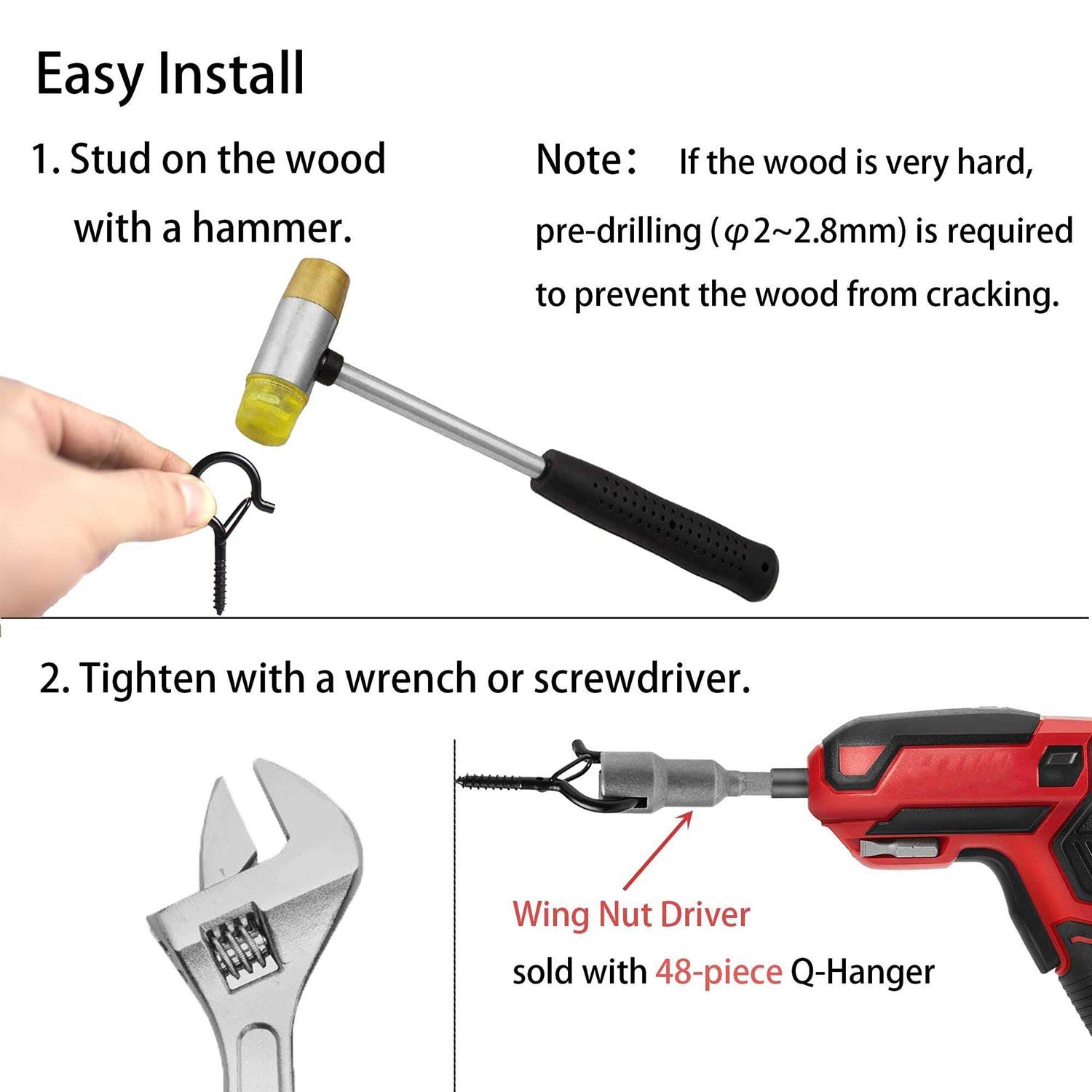 Beheno 20 PCS Q-Hanger Screw Hooks for Outdoor String Lights