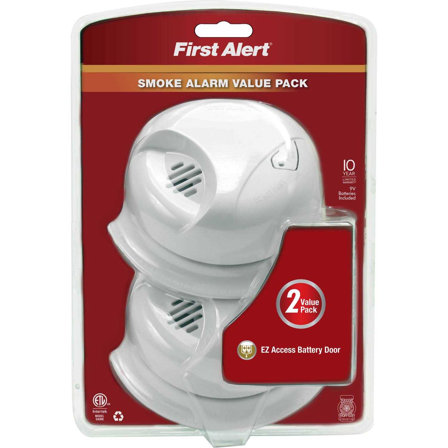 First Alert Battery-Powered Ionization Smoke/Fire Detector 1039792