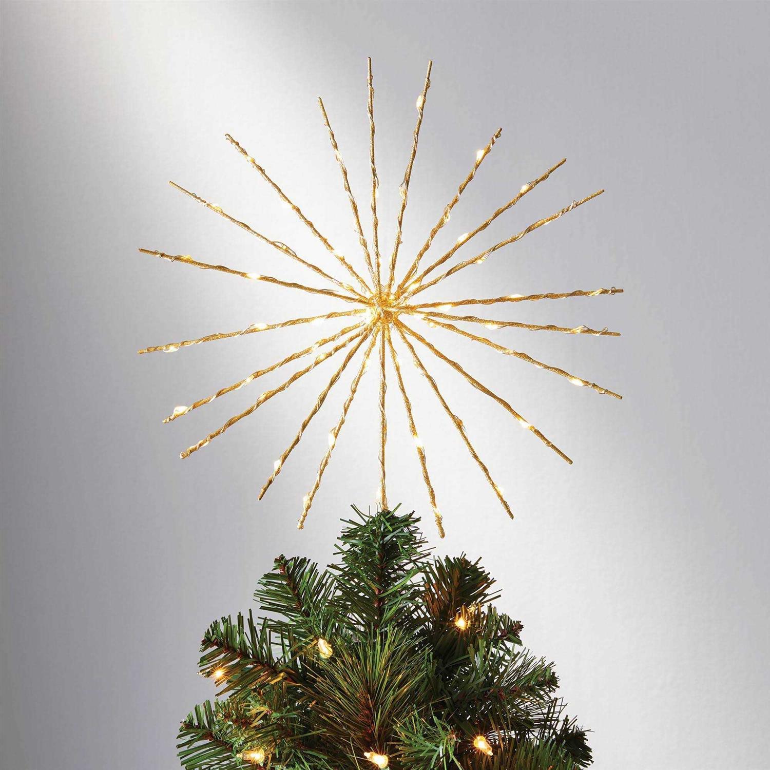 Wondershop 14in 70Lit Twinkling Starburst Spikes Christmas Tree Topper