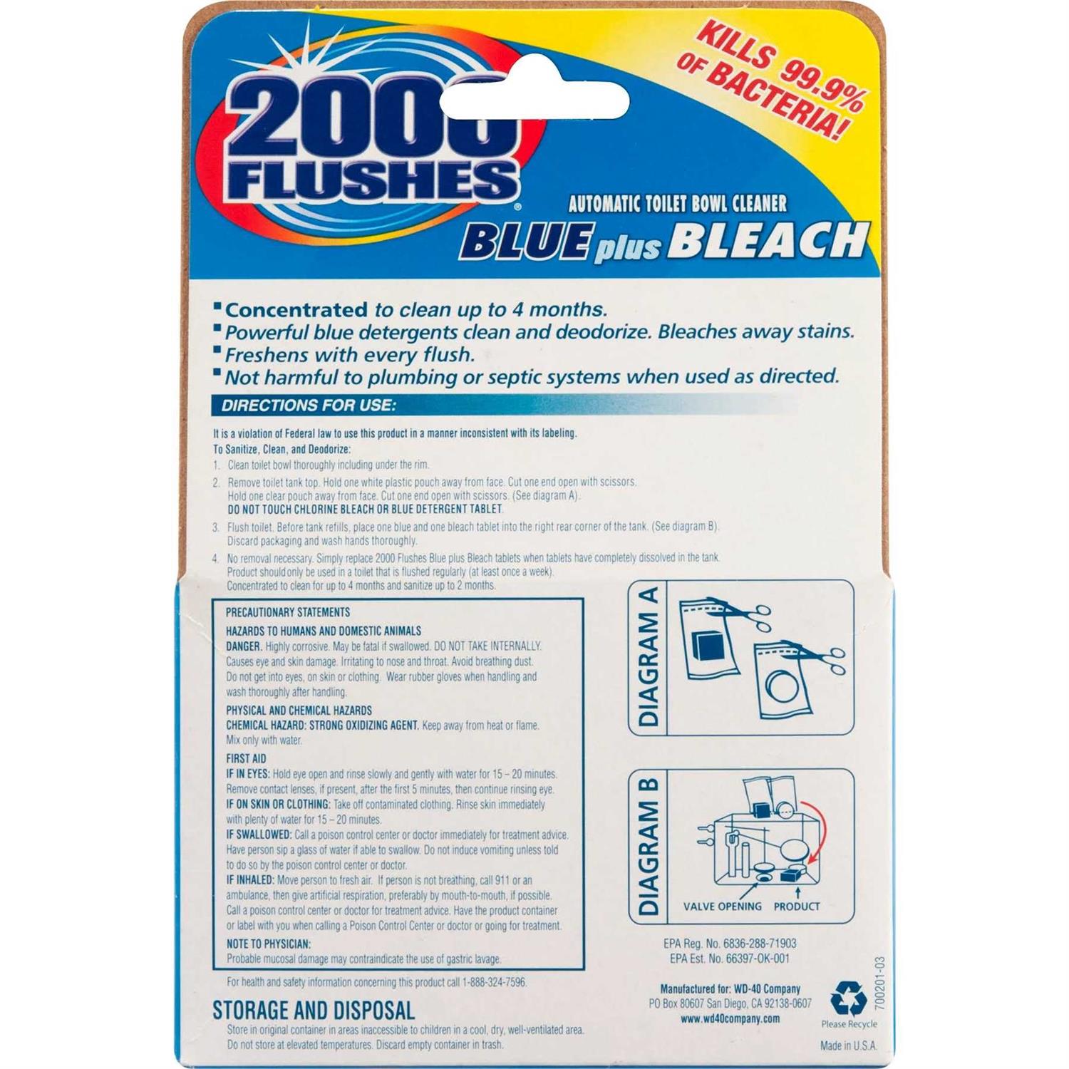2000 Flushes Blue Bleach Bowl Cleaner