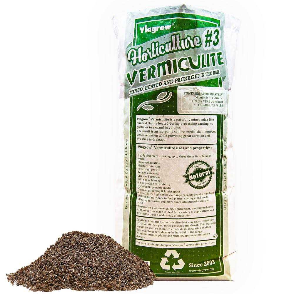 Viagrow Horticultural Vermiculite 29.9 Quarts/ 1 cubic ft / 7.5 gallons / 28.25 liters