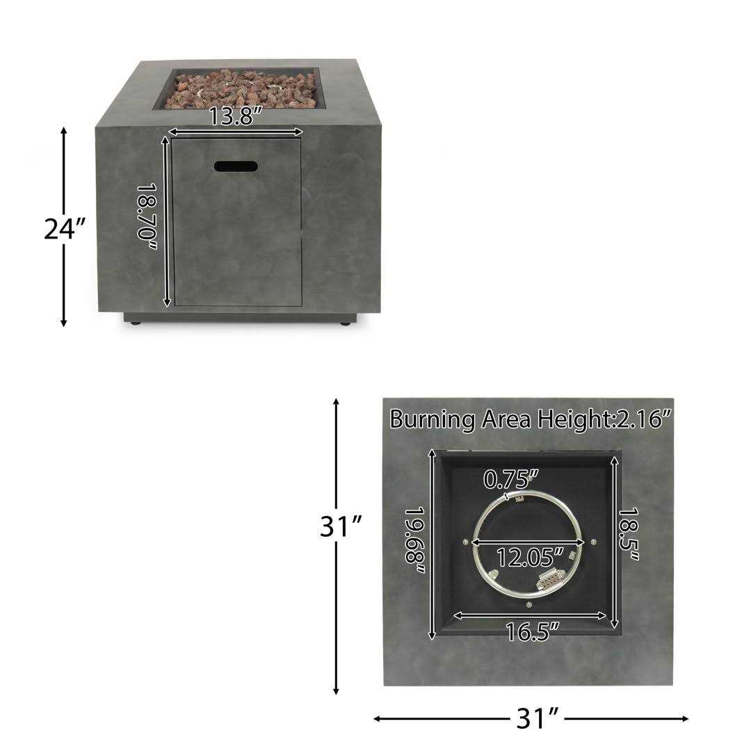 Trent Austin Design® Alsacia Outdoor Concrete Propane Fire Pit Table