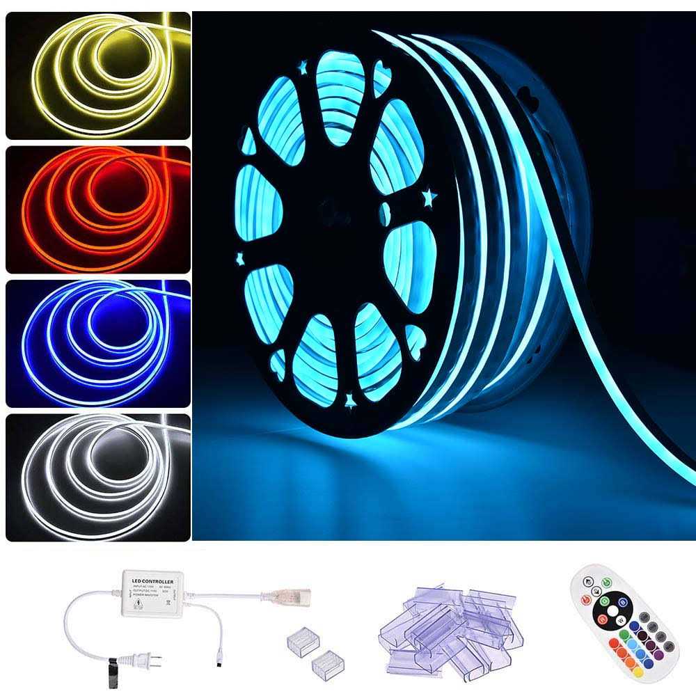 100ft Waterproof LED Neon Rope Light Multi-Color with Remote