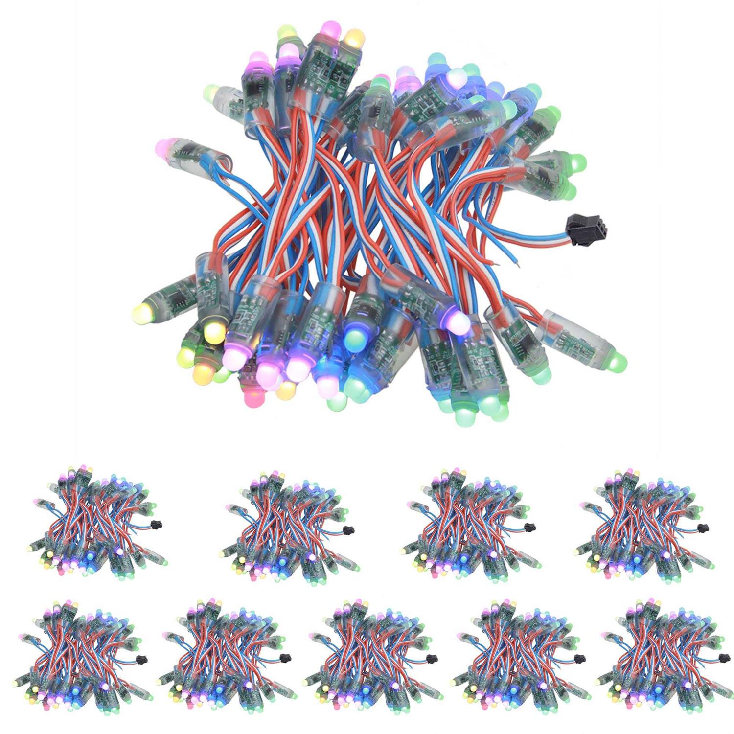 ALITOVE 500pcs WS2811 12mm Diffused Digital Color RGB LED Light Individually Addressable LED Pixels Module for LED Screen