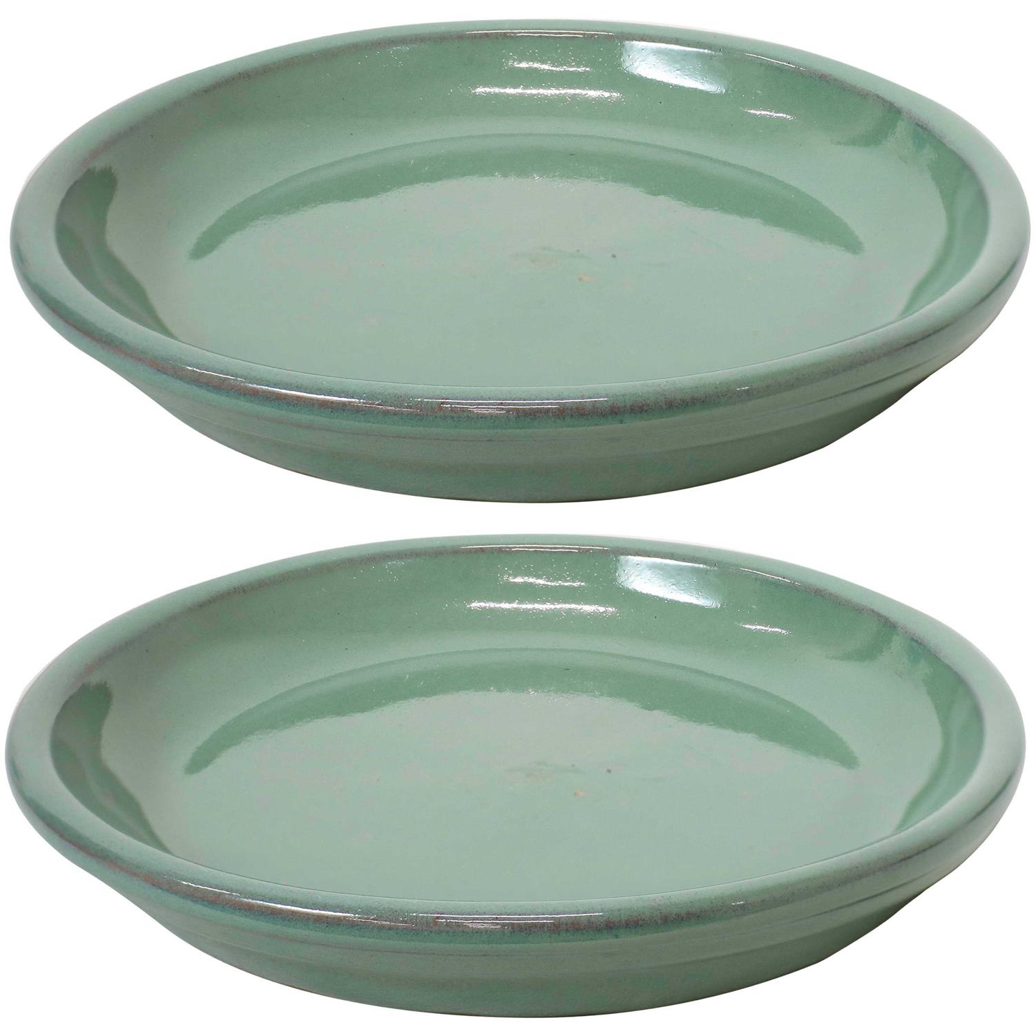 Sunnydaze Decor Glazed Ceramic Planter Saucers