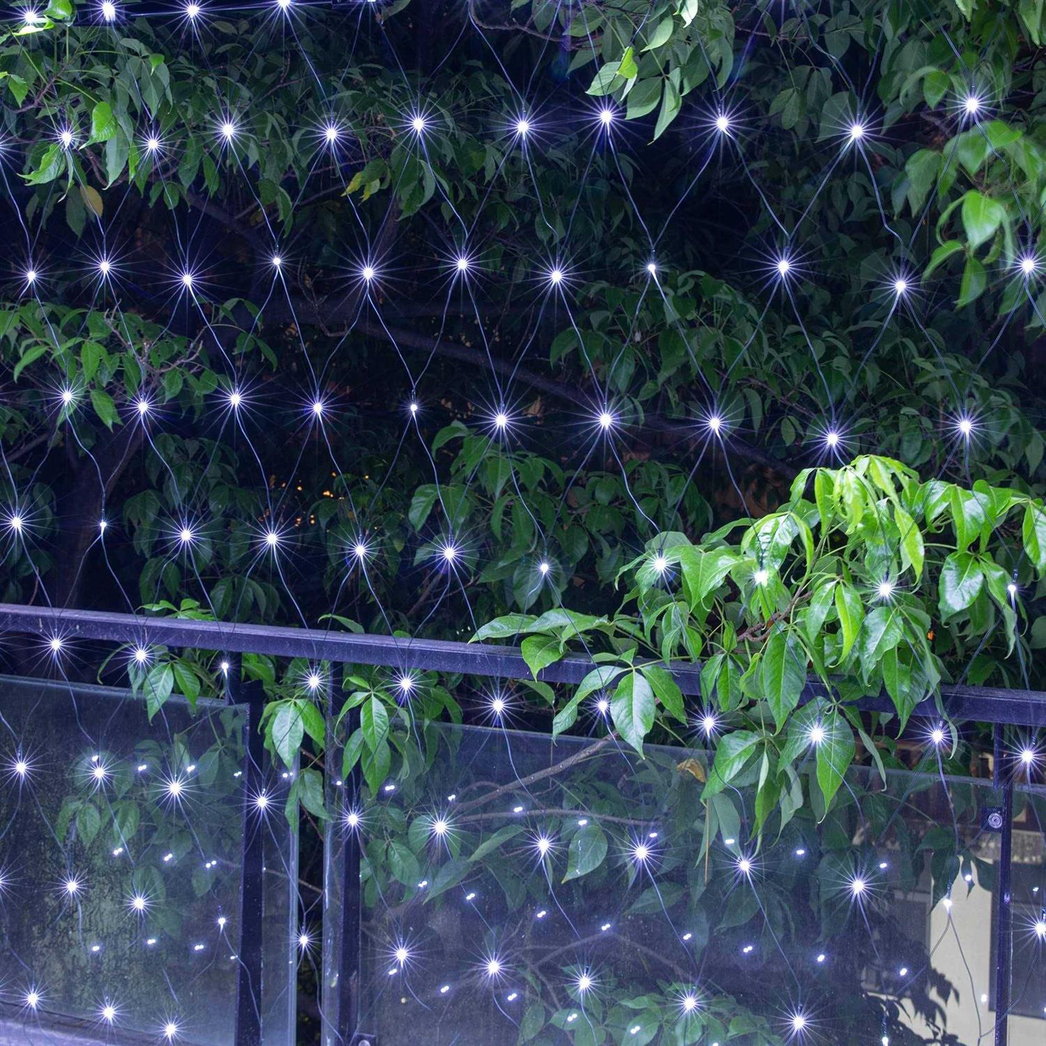 AWQ LED 6.6ft String Lights Net Mesh Lights Christmas Net Lights 8 Modes for Christmas Wedding Party Home Garden Lawn Bushes Bedroom