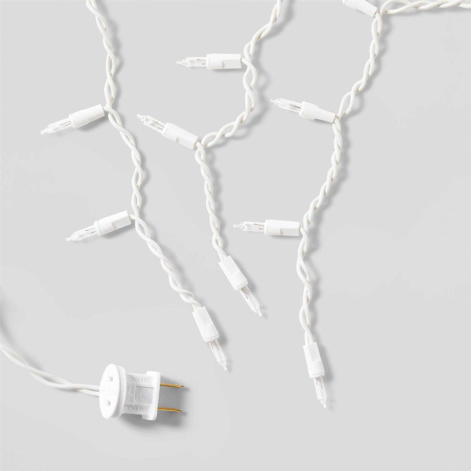 Winter Wondershop 70 Count Warm White LED Mini Icicle Christmas String Lights with White Wire