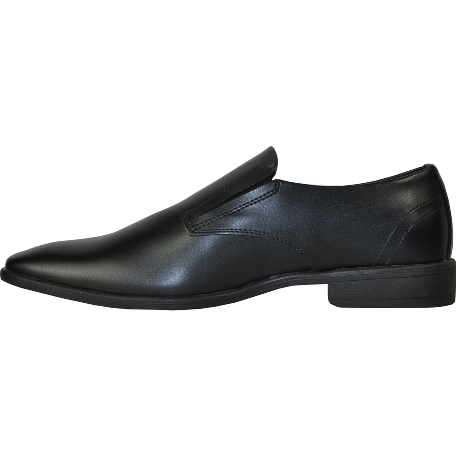 Mens Plain Pointy Square Toe Dress Loafter in Black