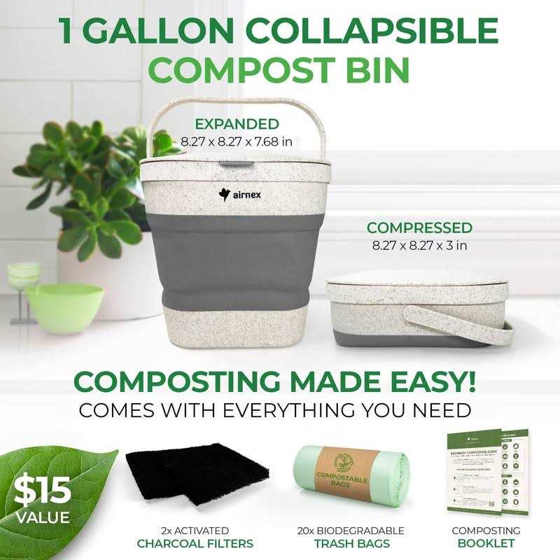 AIRNEX Countertop Compost Bin Kitchen Counter