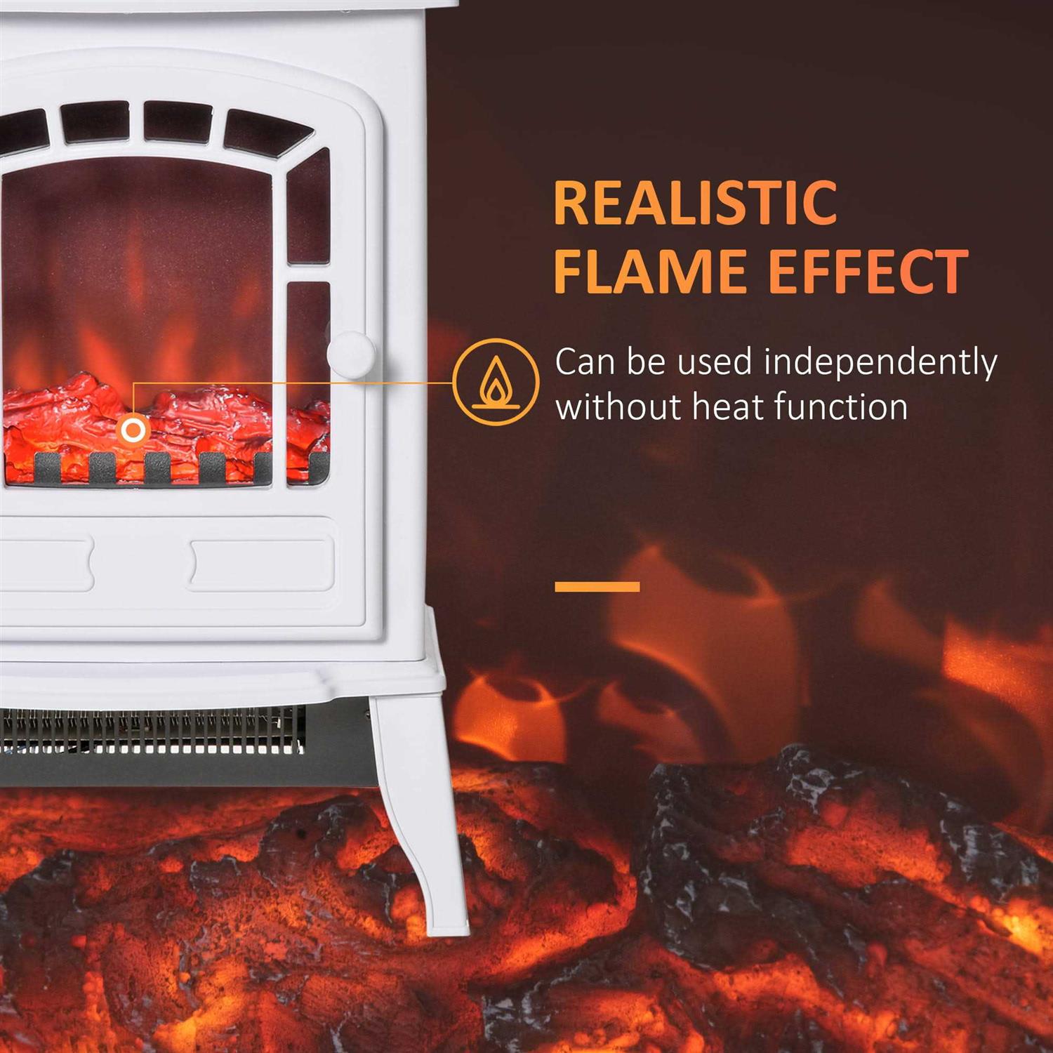 Homcom 22 Free Standing Electric Fireplace Stove Fire Place Heater with Realistic Flame Effect