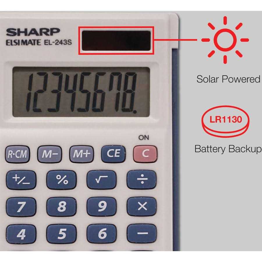 Sharp EL-243SB Solar Pocket Calculator EL243SB