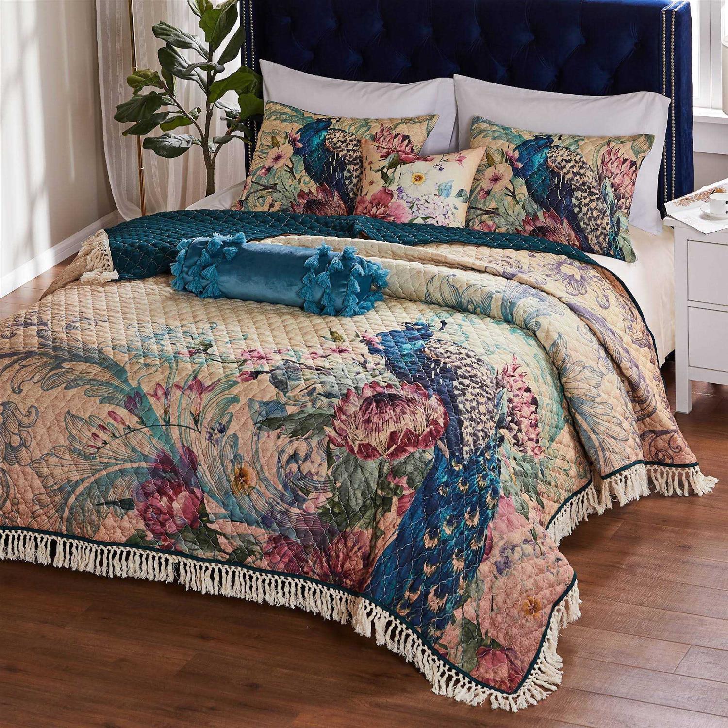 Barefoot Bungalow Eden Peacock Quilt Set