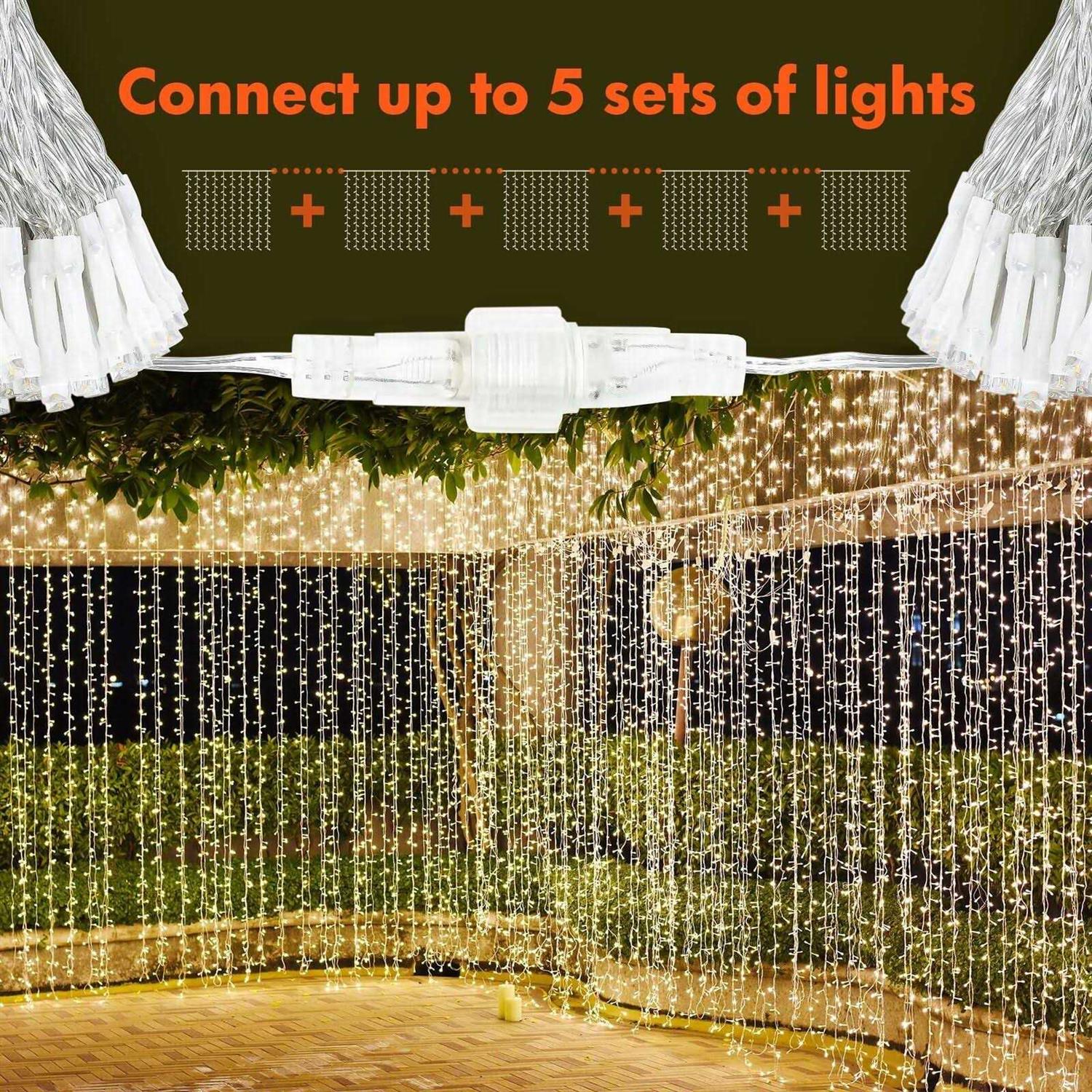 Twinkle Star 300 LED Window Curtain String Light for Christmas Wedding Party Home Garden Bedroom Outdoor Indoor Wall