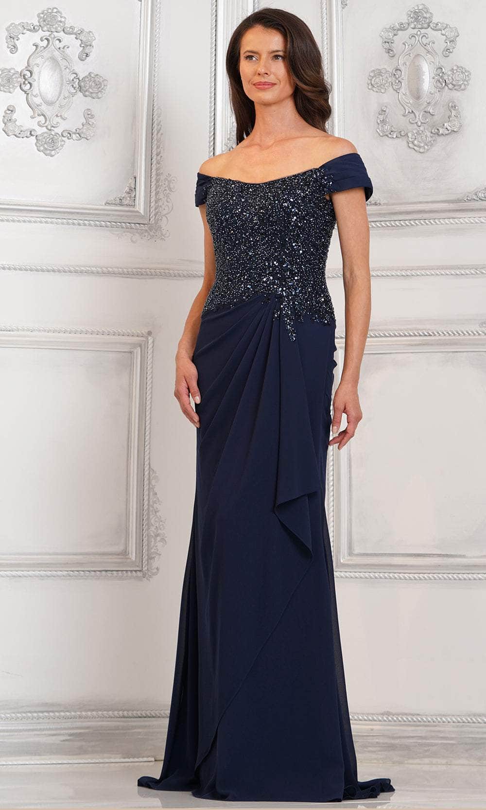 Cap Sleeve Beaded Top Formal Gown