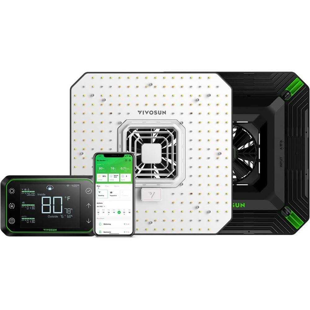 VIVOSUN The AeroLight 100W LED Grow Light with an Integrated Circulation Fan and E42 WiFi-Controller