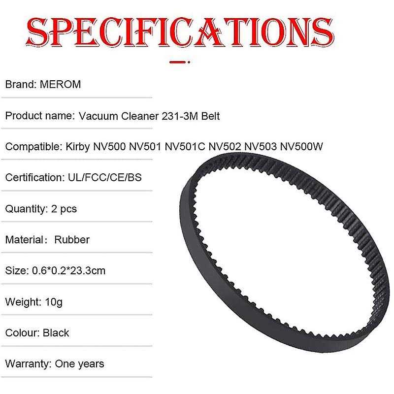 2 Pack Replacement Belts for Shark Nv501 Nv502 Nv503 Nv505