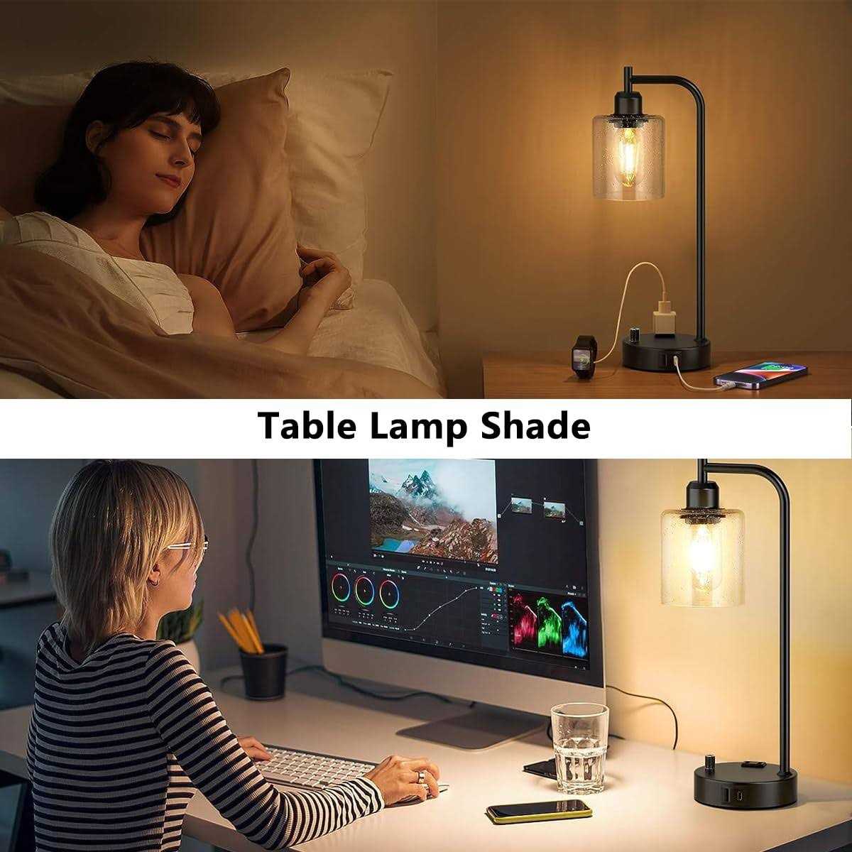 2 pack Clear Seed Glass Shade Replacement,5.7in high 3.9in Diameter