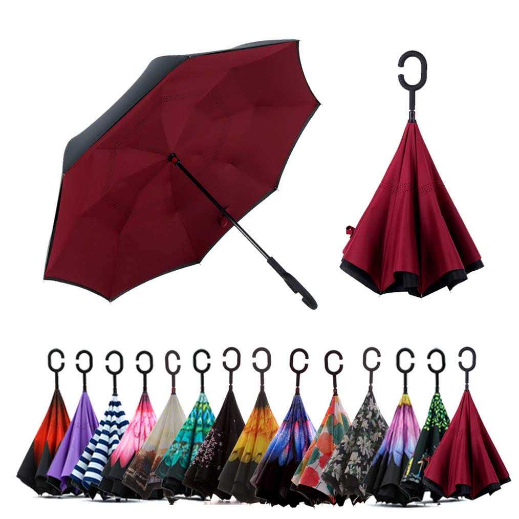 Siepasa Spar. Saa Double Layer Inverted Umbrella with C-Shaped Handle