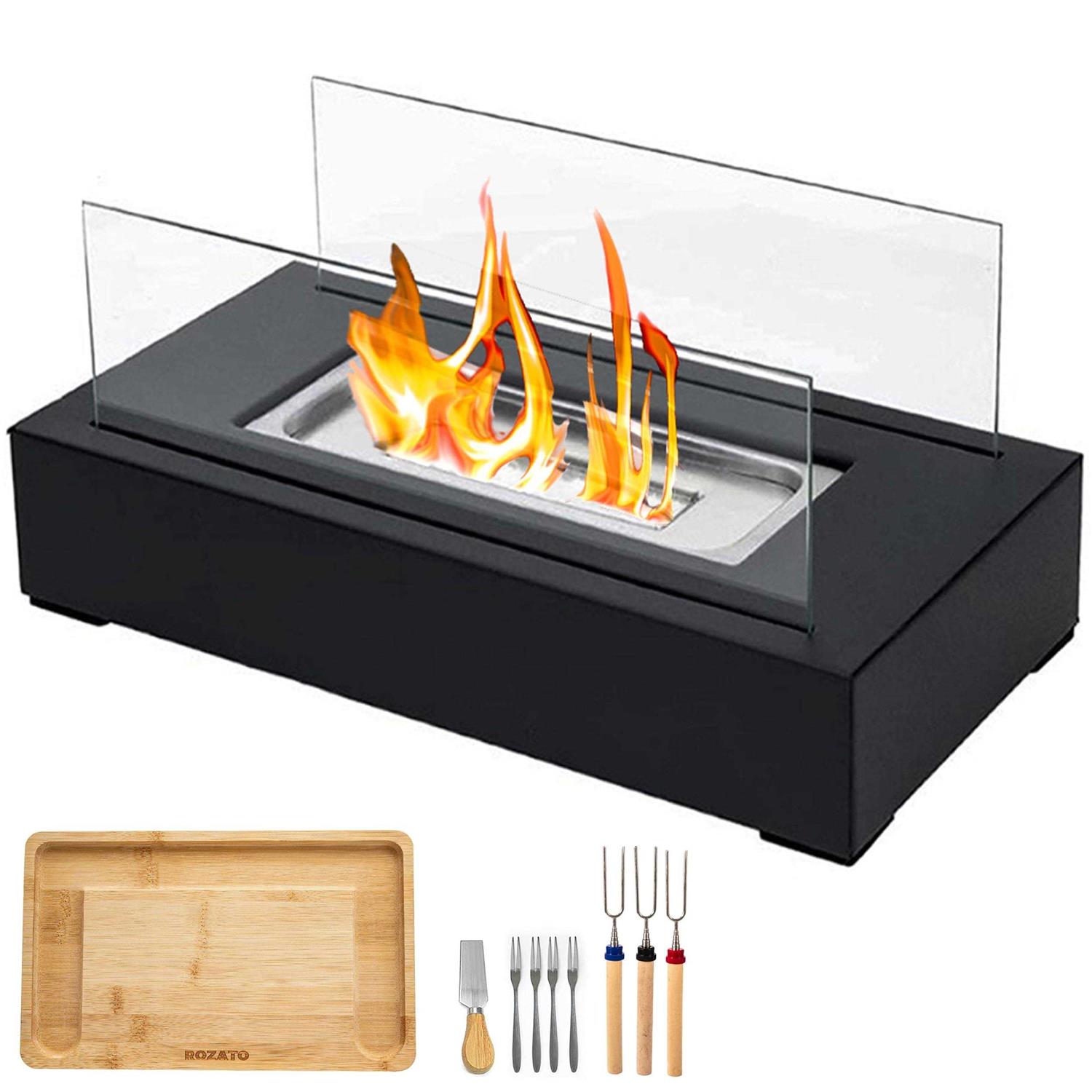ROZATO Tabletop Fire Pit with Smores Maker Kit Portable