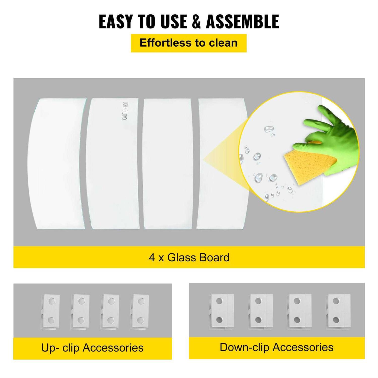 VEVOR Fire Pit Wind Guard Glass Flame Guard