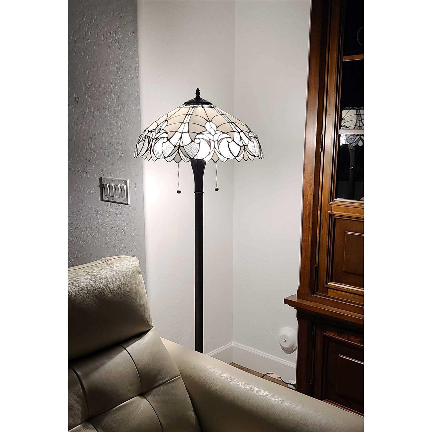 Amora Lighting Tiffany Style Floral Floor Lamp
