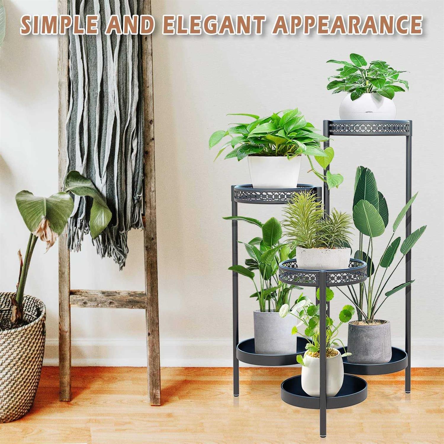 6 Tier Metal Plant Stand Shelf for Indoor Outdoor Plants Multiple