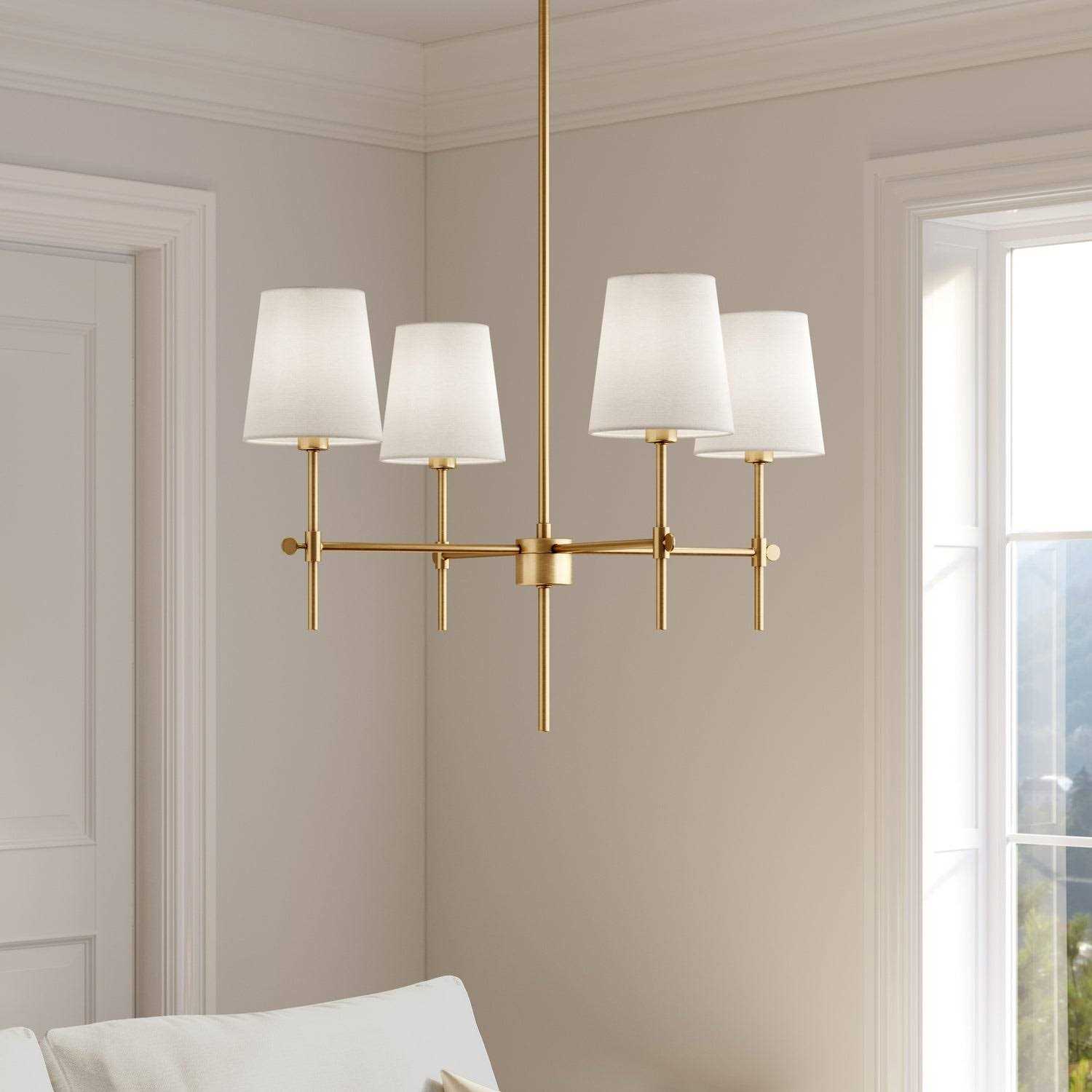 Visual Comfort Studio Baker Four Light Chandelier Brushed Nickel