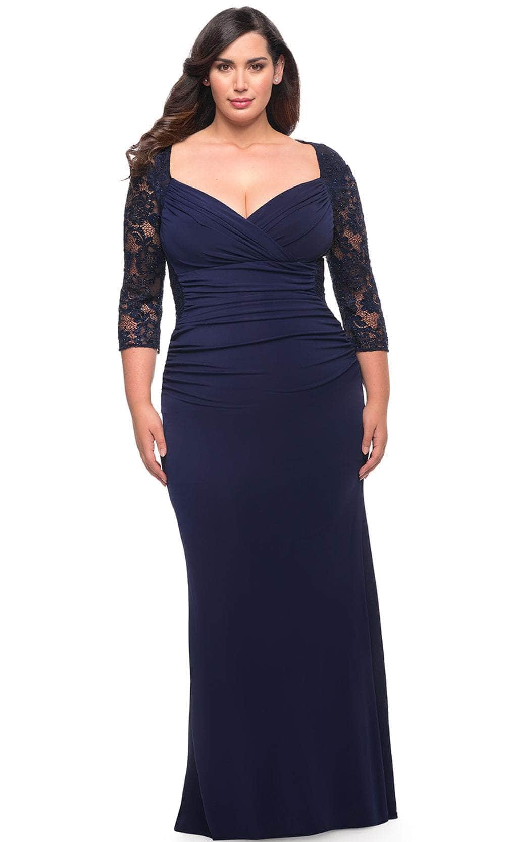 Ilusion Quarter Sleeve Formal Dress