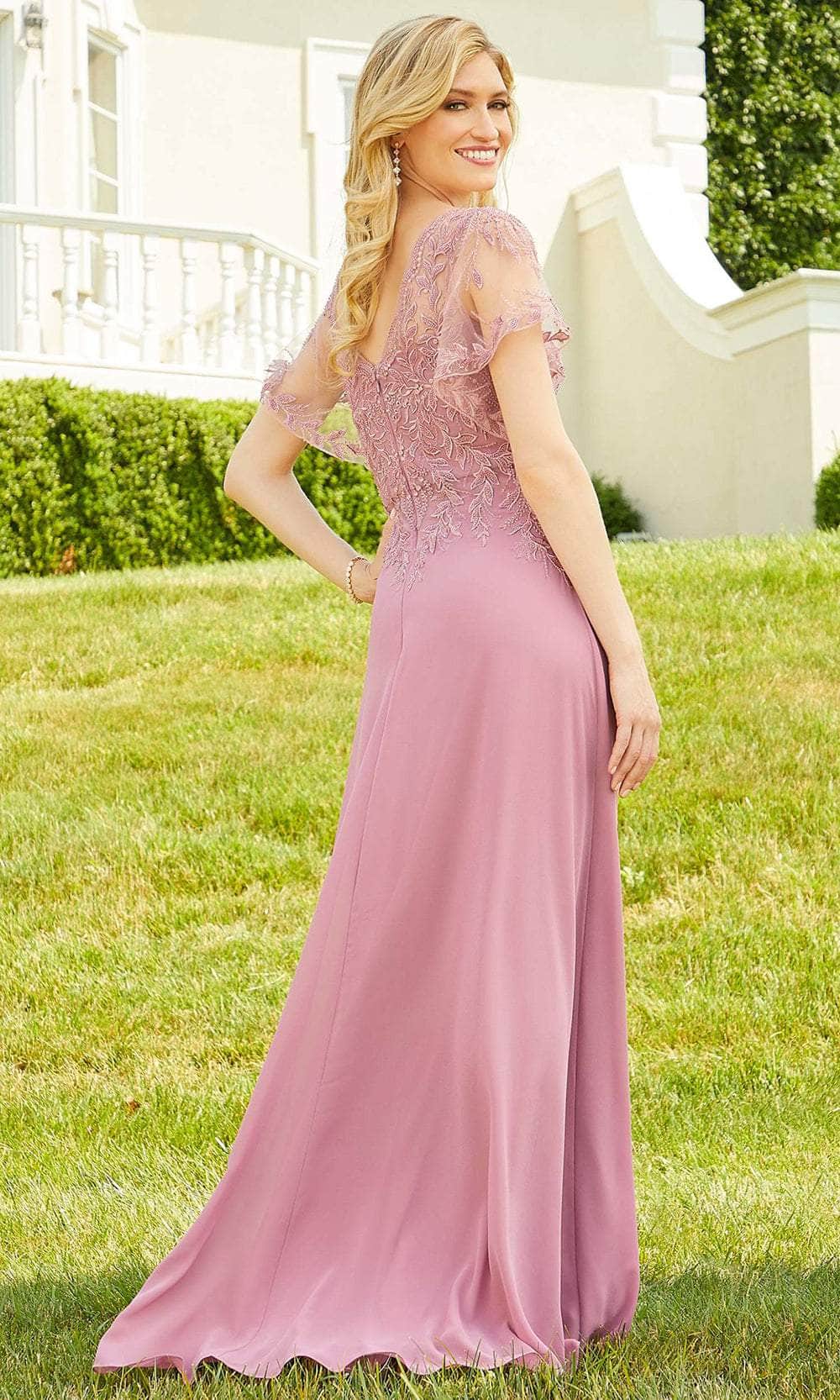 Flutter Illusion Sleeve A-Line Long Dress