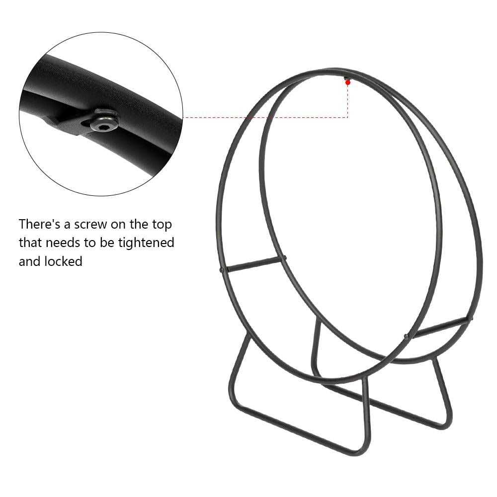 Zimtown 24 Inch Steel Firewood Log Hoop Rack Round Wood Storage Holder