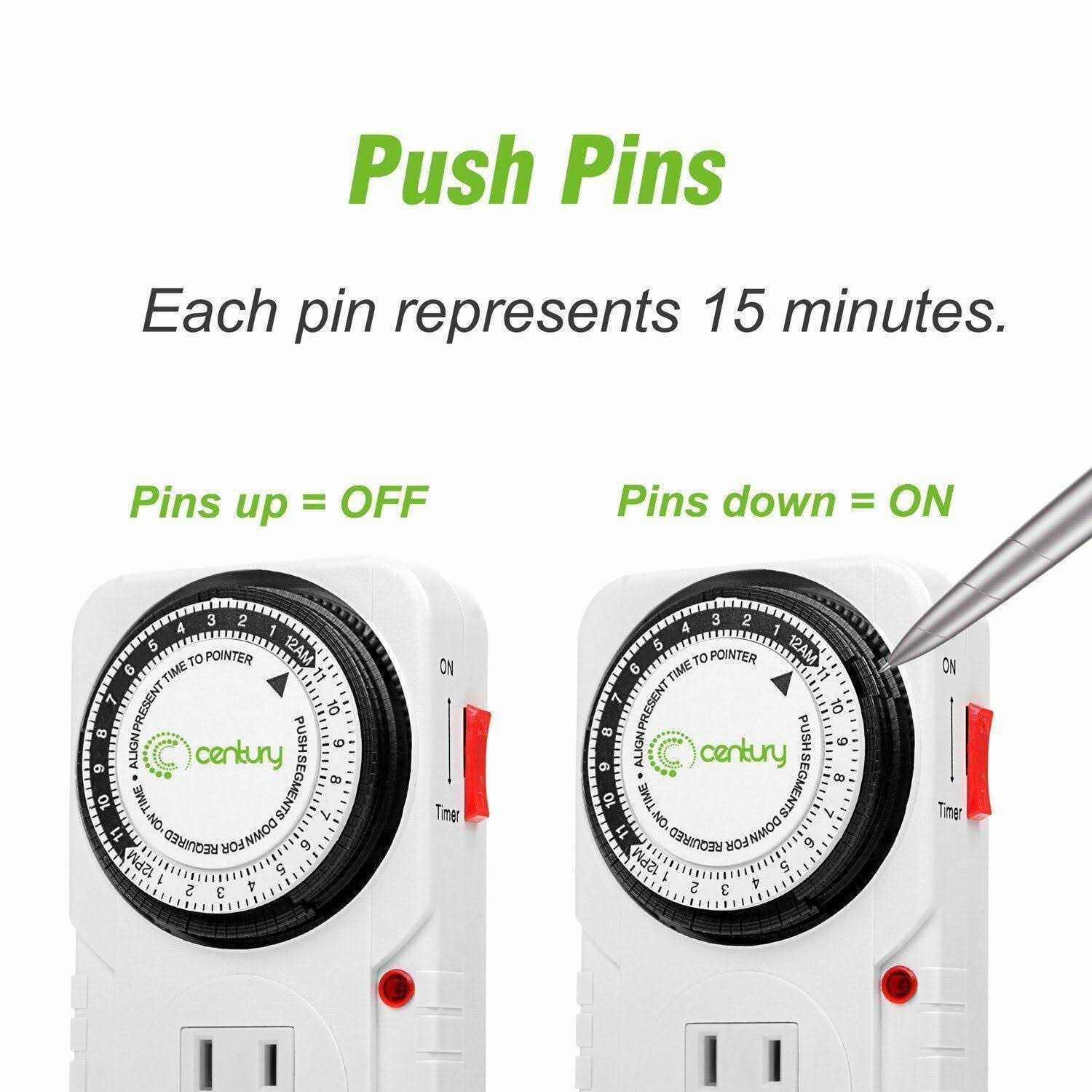 Bn-link 24 Hour Plug-in Mechanical Timer Grounded for Aquarium