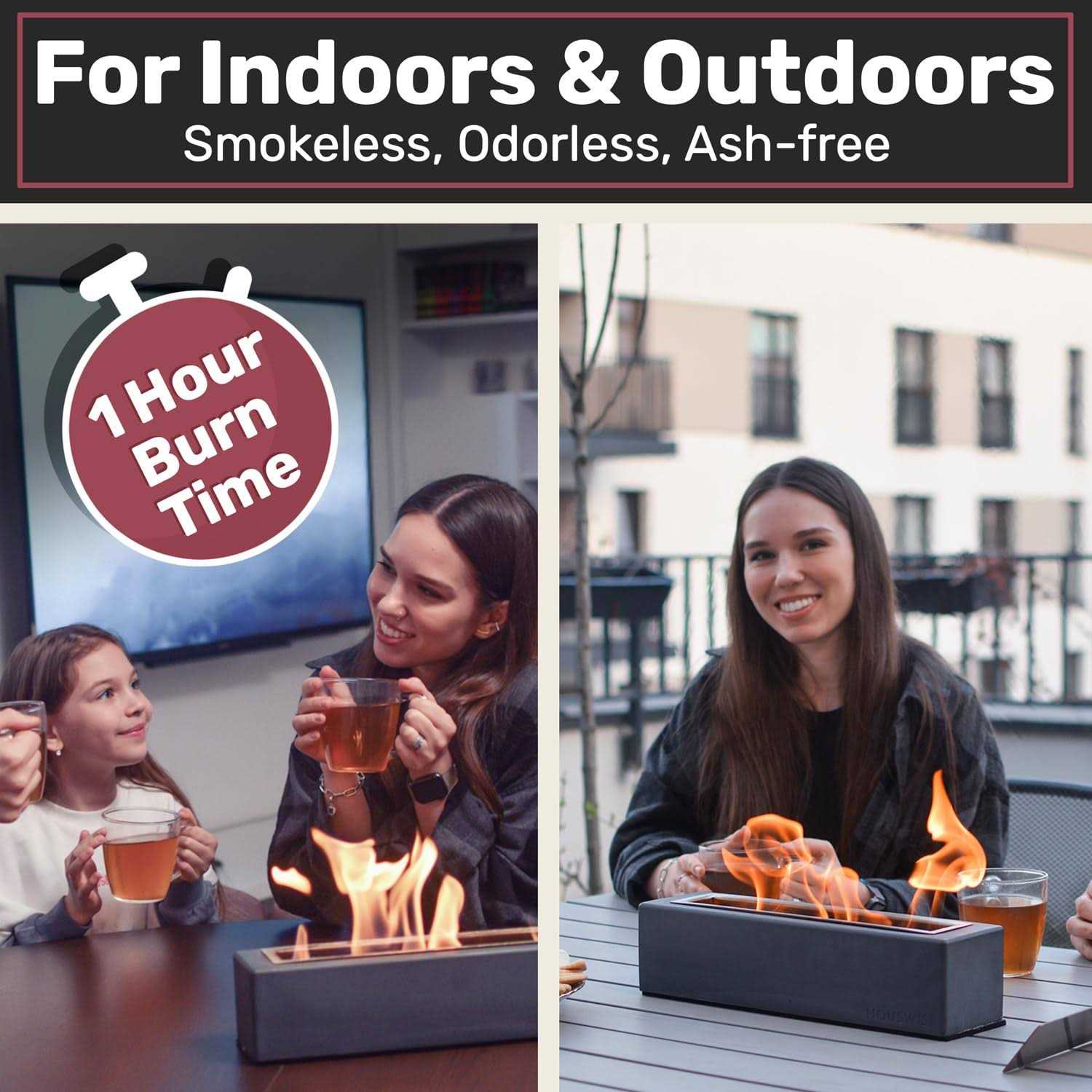 Houswise Rectangle Tabletop Fire Pit