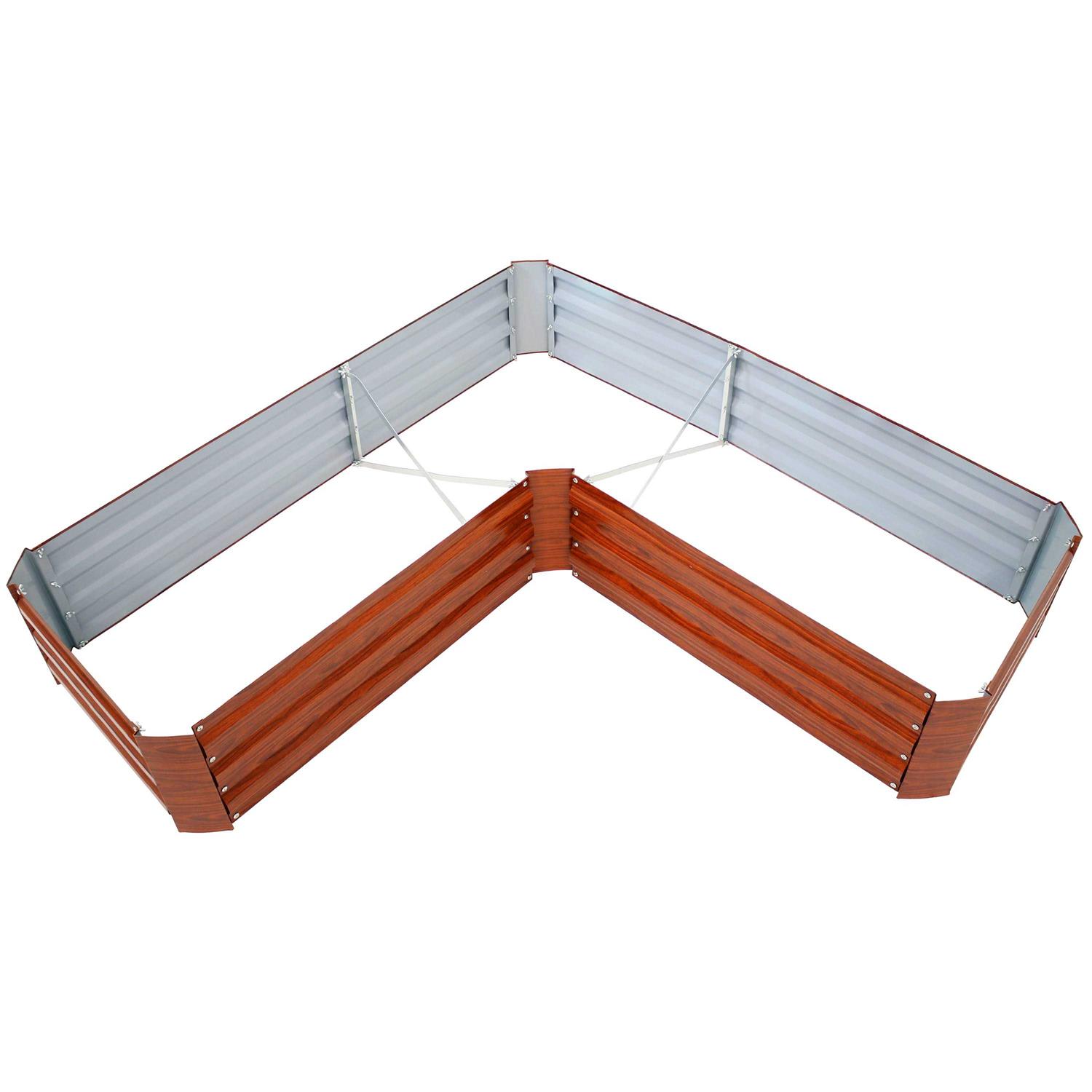 Sunnydaze L-Shaped Galvanized Steel Raised Garden Bed