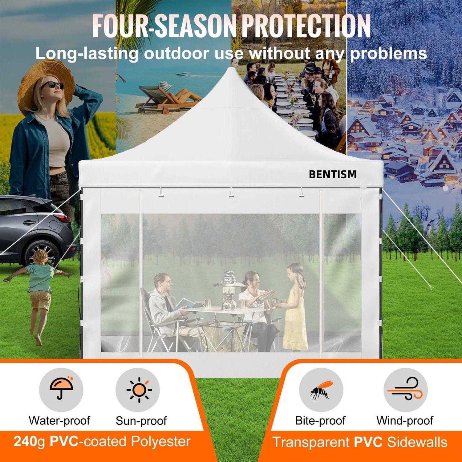 VEVOR 10 Ft. x 10 Ft. Pop Up Canopy Tent Outdoor Patio Gazebo Tent Uv Resistant Waterproof Instant Gazebo Shelter