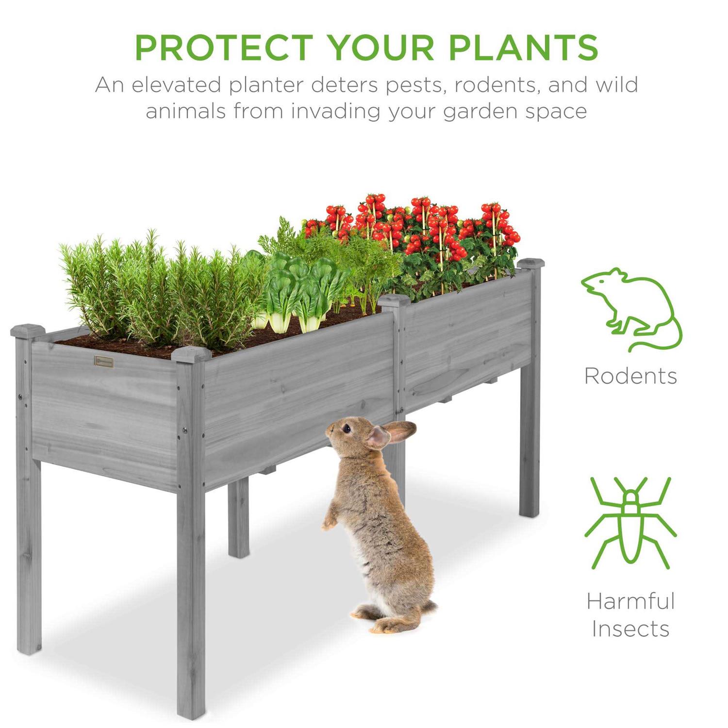 Best Choice Products Raised Garden Bed Elevated Wood Planter Box