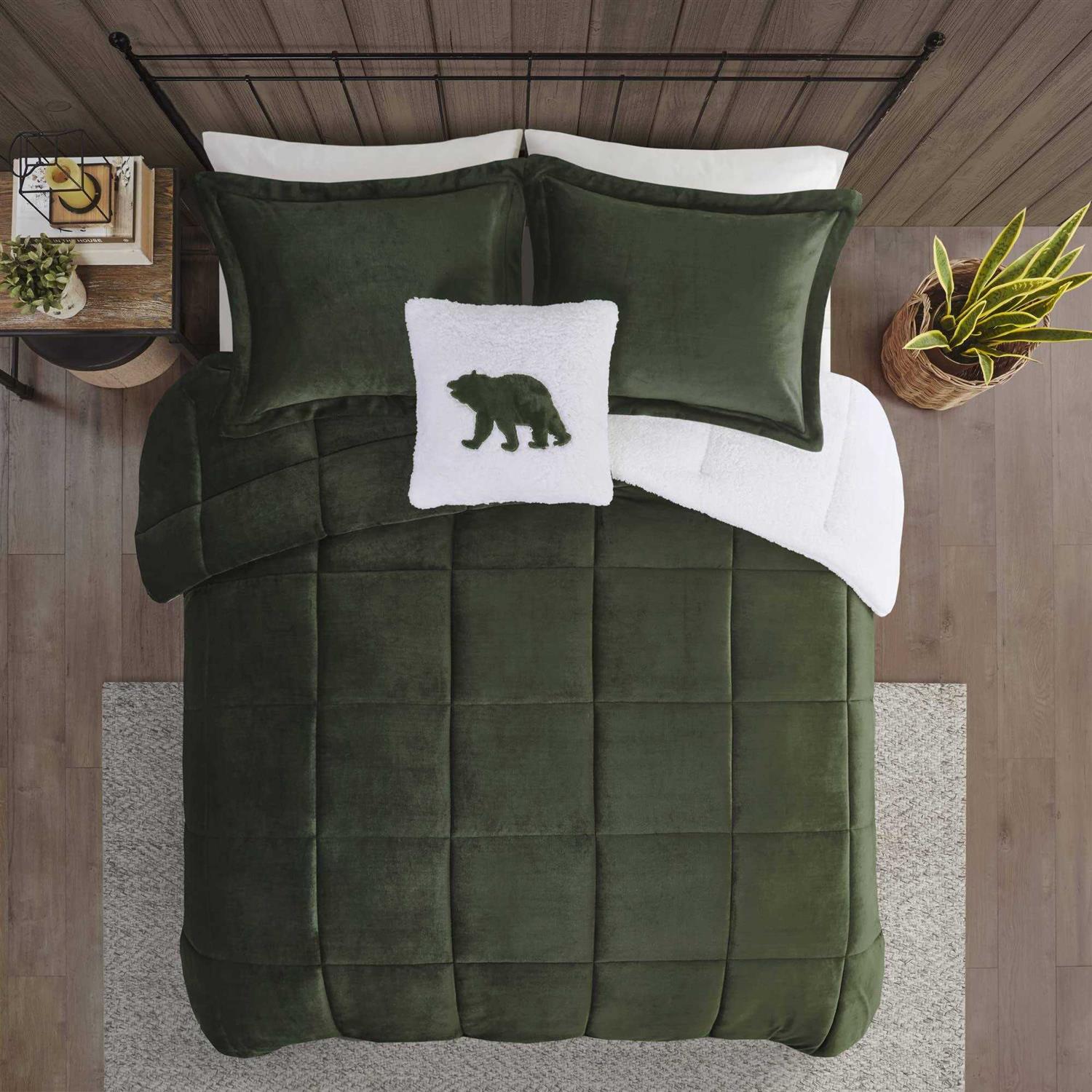 Alton Plush to Sherpa Down Alternative Comforter Set Woolrich