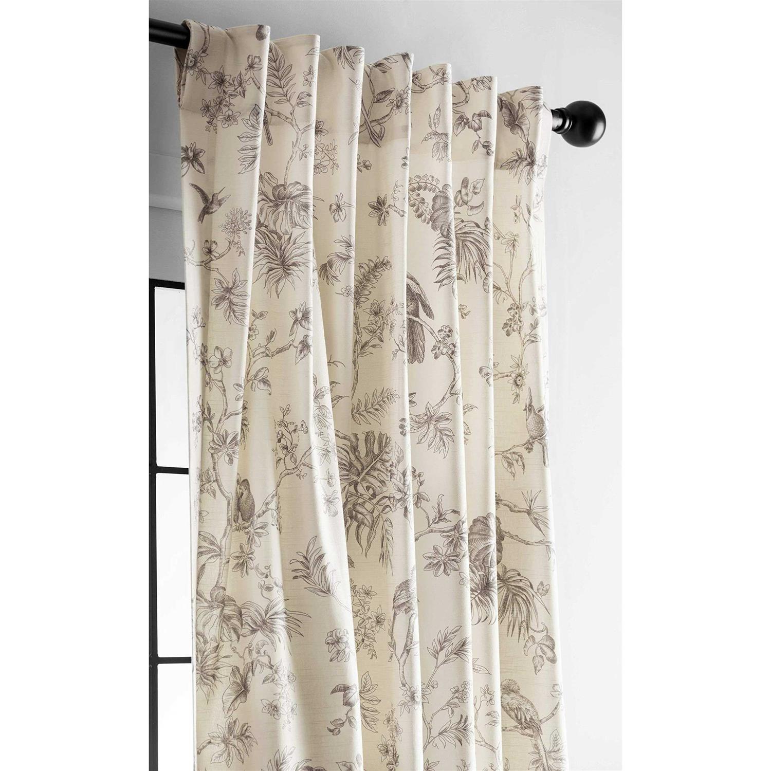 100% Cotton Toile Semi-Sheer Rod Pocket Single Curtain Panel Maison d’ Hermine Curtain