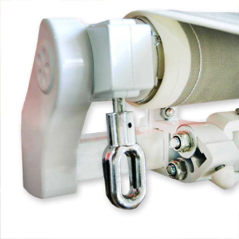 Aleko 10’x8′ Retractable Patio Awning Grey and White Striped