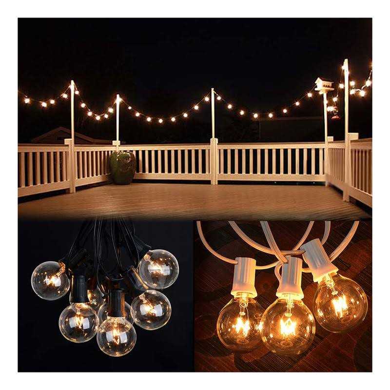 Abeja G40 Replacement Light Bulbs 5w Clear Globe Bulb fits E12/ C7 Candelabra Screw Base Sockets