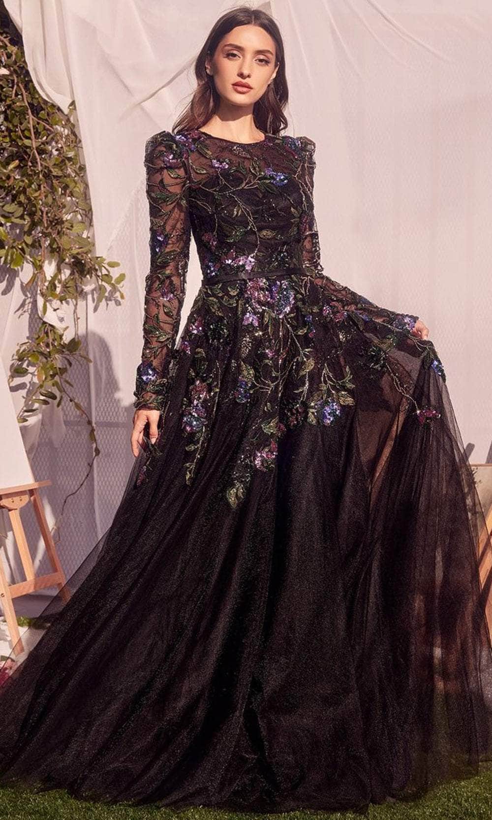 Floral Sequin Long Gown