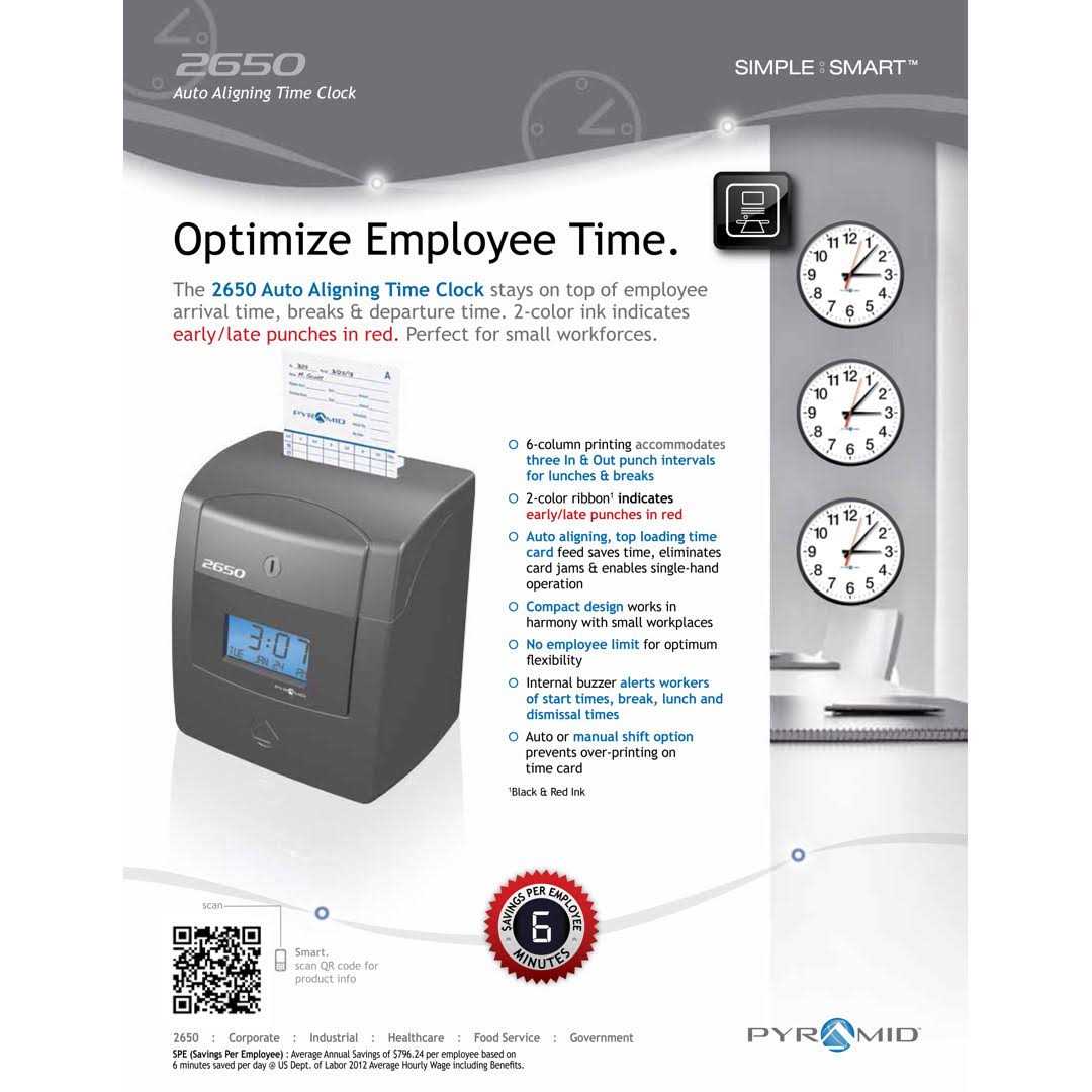2650 Auto Aligning Time Clock Pyramid