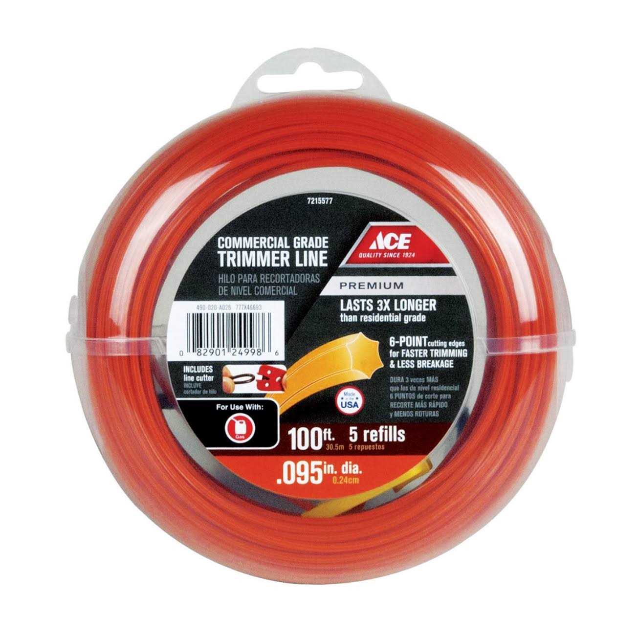 Ace Commercial Grade Trimmer Line 0.095 in Dia. x 100 ft L
