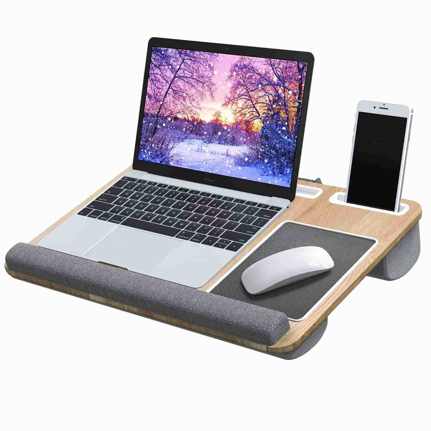 Huanuo Lap Laptop Desk Portable Lap Desk With Pillow Cushion
