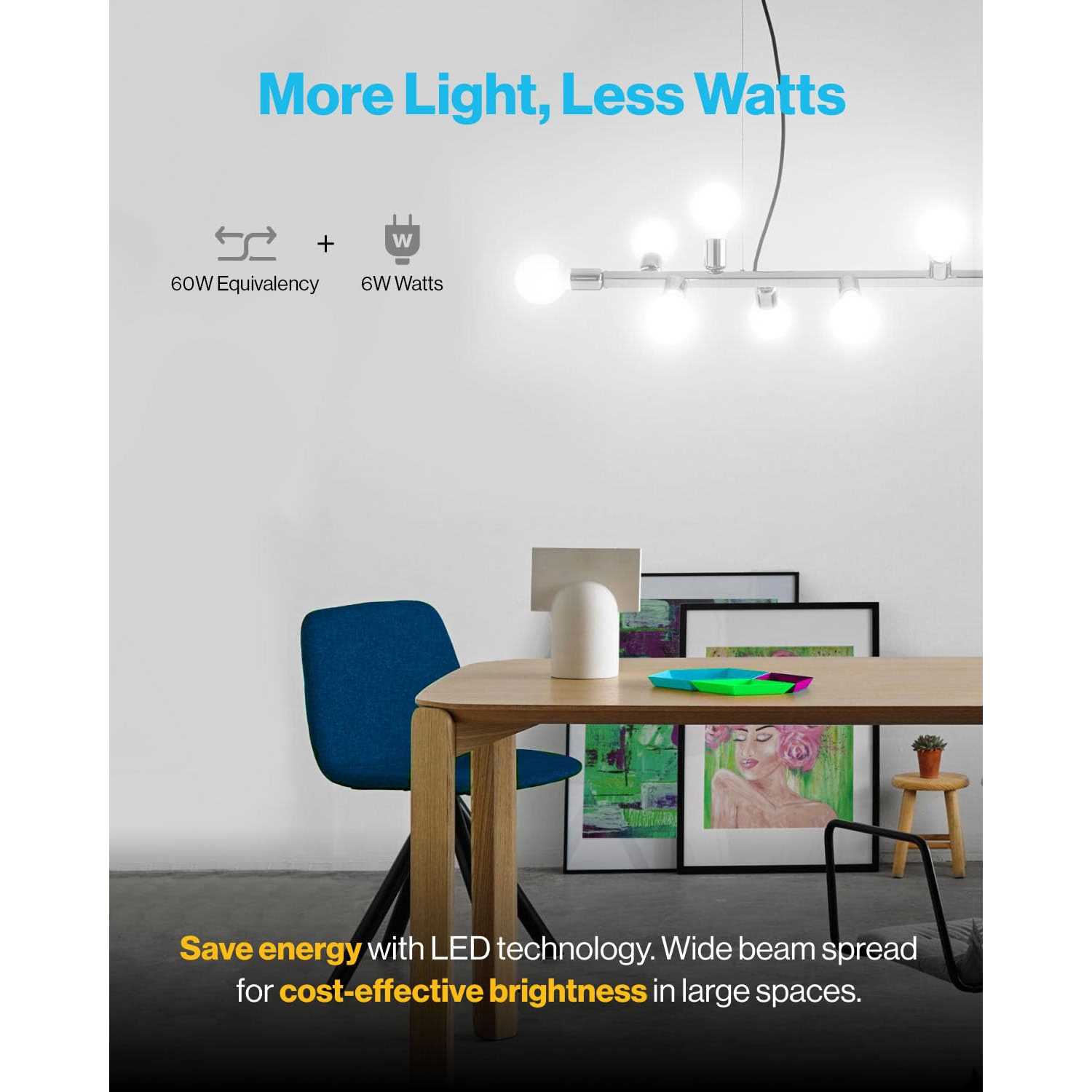 Sunco Lighting G25 LED Globe, 6w=40w, Dimmable, 450 LM