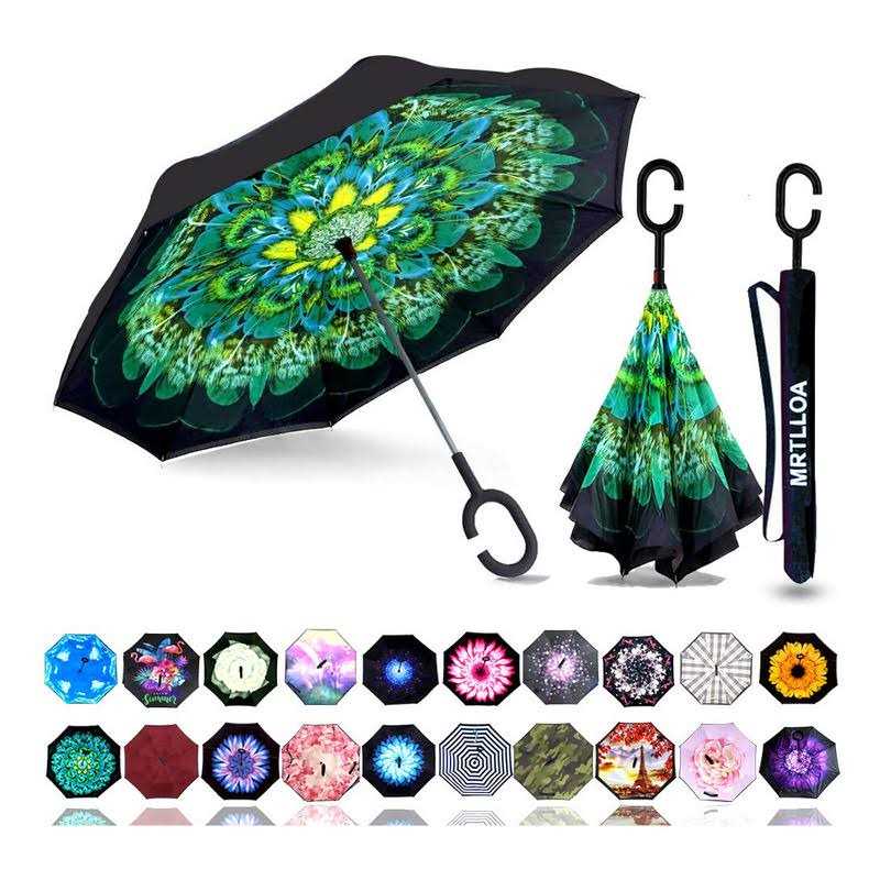 Mrtlloa Windproof Inverted Reverse Umbrella with Uv Protection